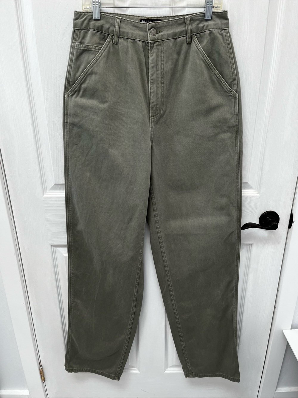 ASOS Olive Patch Pocket Pants 8 Tall 36 Inseam Military Utility Gorpcore Chic